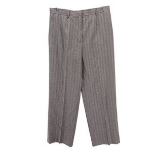 ZANELLA Dress Pants Wool Blend Gray Herringbone Pinstripe Pleated EUC Size 14